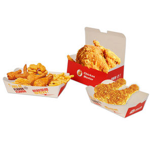 Scatola per Pollo Fritto Personalizzata, Contenitore per Hamburger da Asporto, Scatola <span class=keywords><strong>di</strong></span> Carta Portatile per Servizio Alimentare e Ristoranti - Product Image 4