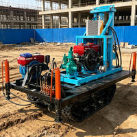 Foreuse hydraulique diesel portative sur chenilles 50-150m – Équipement pour projets de forage de puits à petite échelle – Rig de forage de puits d'eau