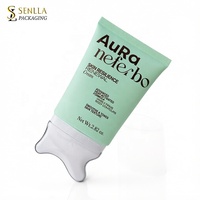 Emballage personnalisé OEM en tube souple cosmétique pour crème de soin du visage, masque facial, crème pour le cou 80-150g, avec bouteille en plastique et rouleau de massage Gua Sha à visser