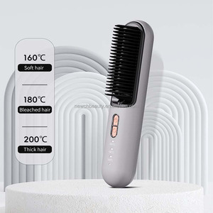 Cepillo Alisador <span class=keywords><strong>de</strong></span> Cabello 2 en 1, Inalámbrico, Calentamiento Rápido, Portátil, Rizador Caliente, Carga USB - Product Image 2