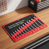 Jeu de clés à cliquet flexibles métriques 12 pièces, pochette en toile pour réparation automobile et mécanique