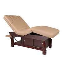 Table de massage thaïlandaise de luxe avec armoire de rangement en bois Cama De Massagem lit SPA marron réglable avec accoudoir magnétique