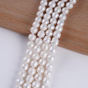 Natural 10-11mm Baroque Button Tailed Freshwater <b>Pearl</b> White <b>Loose</b> <b>Pearls</b> for DIY Bracelet Jewelry 18cm Short Strip - Product Image 4