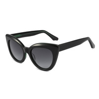 Vente en gros de lunettes de soleil rétro européennes et américaines œil de chat Lunettes de soleil à grand cadre Lunettes de soleil UV400 TAC Lentilles Acétate Personnalité tendance