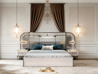 Dernier modèle de lit matrimonial king size américain de style européen, complet, moderne, de luxe, en bois massif, pour appartement