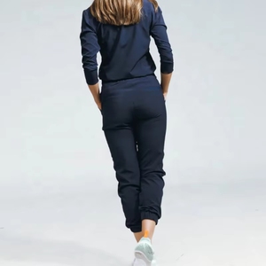 Conjuntos de uniformes médicos de enfermería de moda: Blusa de manga larga y pantalón jogger de algodón/poliéster/raion/spandex con detección de agujas - Product Image 4
