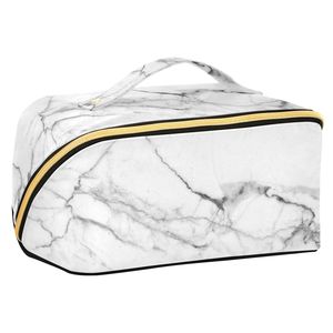 Marble Pattern <b>Makeup</b> Bag Waterproof Cosmetic <b>Case</b> Zipper Toiletry Pouch Portable Travel Organizer - Product Image 1