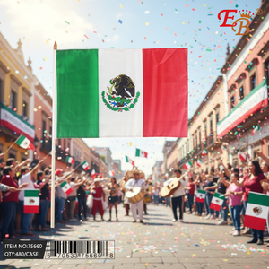 12x18 \ "Bandera de mano de México Impresión digital Bandera de coche Poliéster y material de seda 480PCS 40DZ/CS - Product Image 5