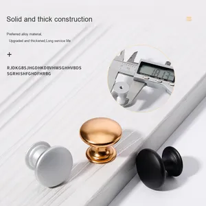 Puxador de Porta Nórdico de Luxo Leve com Furo Único, Clássico Moderno Americano em Liga de Alumínio Dourado e Preto para Armários de Sala de Estar e Closets - Product Image 4