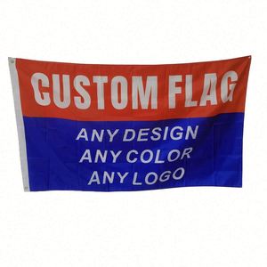 Bandera de poliéster para exteriores de una sola cara con impresión por sublimación, tamaño personalizado, logotipo a color, de secado rápido, duradera, para colgar, para todos los países - Product Image 1