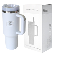 Vaso de Viaje y Botella de Agua de Vidrio Personalizada Hipdeer de 40 oz, a Prueba de Fugas, con Asa, Estilo Clásico