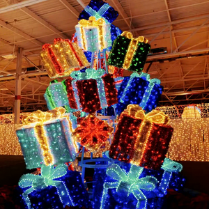 Christmas <b>Tree</b> With Gift Box Motif <b>Light</b> <b>LED</b> Outdoor Festival Landscape Decoration - Product Image 1