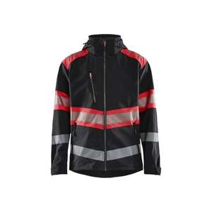 BLAKLADER - 449425139955XXL Veste softshell haute visibilité Noir/Rouge-EAN 7330509882207 HI-VIS WORKWEAR - Product Image 1