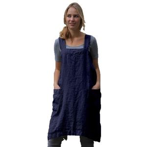 Tablier long en coton et lin pour femme, robe ample et confortable pour la maison, idéal pour le nettoyage et la cuisine - Product Image 5