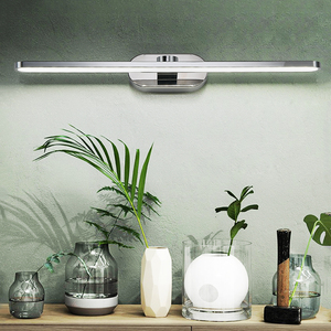 Lámpara de Pared Moderna Rectangular con Pantalla de Plástico y Aluminio Blanco, Luz LED Regulable para Espejo de Dormitorio, Fábrica Zhongshan - Product Image 5