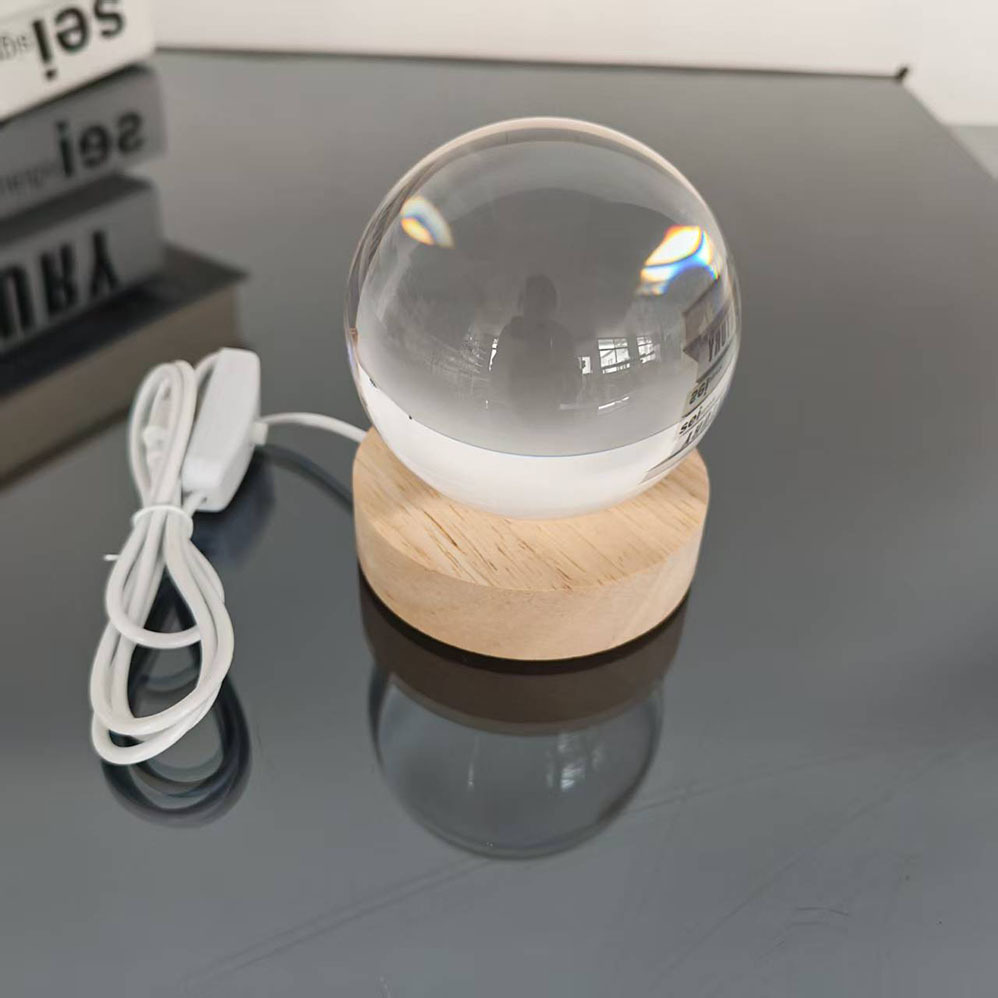 6cm 8cm K9 Crystal Ball Blank Laser Engraving Crystal Glass Ball Lamp Crystal Ball Night Light with Wooden Led Light Base