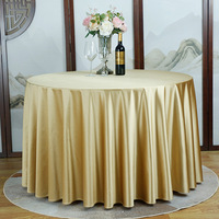 Nappe de table rectangulaire beige 280*400CM, satin blanc champagne de luxe, pour hôtel, dessert, mariage, banquet en plein air