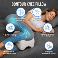 Coussin Ergonomique en Mousse à Mémoire de Forme pour Genoux avec Housse en Bambou – Support Orthopédique pour Jambes, Idéal pour Dormeurs Latéraux et Soulagement de la Sciatique