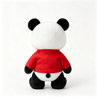 Peluche Panda de Haute Qualité Style Chinois, Vêtement Traditionnel Rouge Tang, Jouet Animal en Peluche Panda Doux