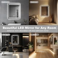 Miroir de salle de bain intelligent LED étanche, miroir de maquillage moderne anti-buée, luminosité réglable, éclairage tactile, éclairage intégré, hôtel