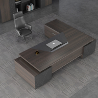 Amplio Escritorio de oficina convertible de lujo con gabinetes de almacenamiento de madera para muebles de oficina de gerente moderno