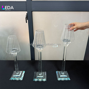 LEDA <b>Crystal</b> Candle Holders Tapered Shape Heat Resistant Reusable Home Decoration - Product Image 6