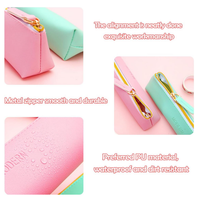 Bureau école étudiants stylo boîte en cuir PU cadeau stylo pochette mignon papeterie sac de rangement avec fermeture éclair