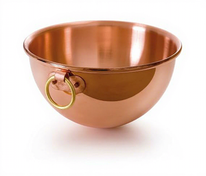Bol de service en cuivre artisanal avec poignées décoratives, bol à mélanger en cuivre de qualité supérieure, bol de service et de mélange pour la cuisine et la maison - Product Image 1
