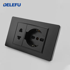 DELEFU Panel PC hitam standar EU Italia 2-pin Universal dan Schuko soket dinding - Product Image 2