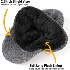 Unisex Earflap Knit Hat Solid Color Fleece Lined <b>Winter</b> <b>Cap</b> for Outdoor Wear Adult 56-58CM Casual Style - Product Image 2