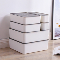 Boîte de rangement rectangulaire en plastique avec compartiments divisés pour sous-vêtements, chaussettes, organisation de la maison, organisateur de tiroir de placard