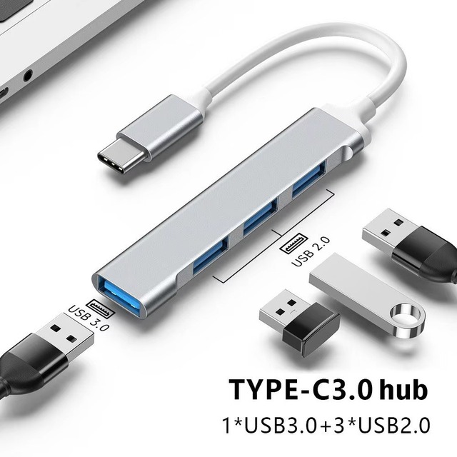4 in 1 USB 3.0 HUB Type-C Docking Station USB A Hub 5Gbps OTG Ports for Smartphone Laptop Macbook Tablet Game Car Mouse Keyboard