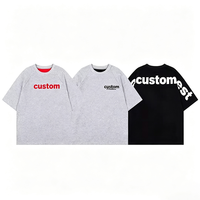 Camiseta de algodón hecha a medida con un diseño de estilo urbano, con cuello redondo estampado, adecuada para hombres de talla grande.