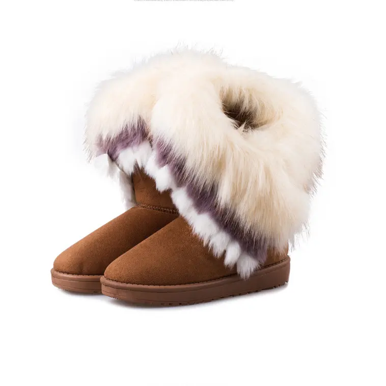 Slip-on Hot Top Quality Sheepskin Anti-Slippery TPR Sole Wholesale Fashion Snow Winter Shoes