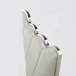 Chaise de table moderne en cuir avec ficelles latérales, siège d'extérieur, pour restaurant, ou plage, en acier inoxydable - Product Image 5