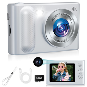 กล้องดิจิตอลขนาดเล็กสำหรับเด็ก 4K HD MOS หน้าจอ 2.4 นิ้ว โฟกัสอัตโนมัติ ซูมออปติคอล 7.1x-16x ฟังก์ชั่นพิมพ์ภาพในคลิกเดียว - Product Image 1