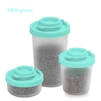 Accessoires de cuisine, mini bouteille à épices, pot en plastique, boîte de rangement, boîtes à lunch, salière et poivrière, transparent