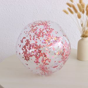 Esfera inflable transparente de PVC con brillantina, juguete de playa para jugar en interiores y exteriores, de 5 a 7 años, unisex - Product Image 4