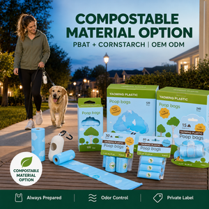 ODM Custom PBAT Starch <b>Compostable</b> Dog Poop <b>Bags</b> for Travel and Outdoor Use Private Label Custom Packaging - Product Image 1