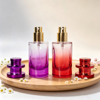Flacon en verre vide de 30 ml avec pulvérisateur à pompe, forme cylindrique, cosmétique/parfum