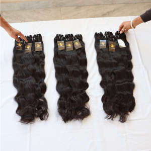 Cheveux bruts de temple indien cheveux alignés sur les cuticules cheveux humains vierges Remy raides 3 faisceaux avec dentelle frontale Hd - Product Image 1