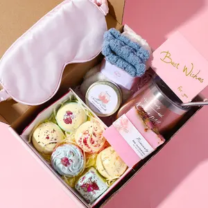 valentines day gift 2023 new year holiday unique customised gift spa wine tumbler scented candle bath bomb women spa gift set