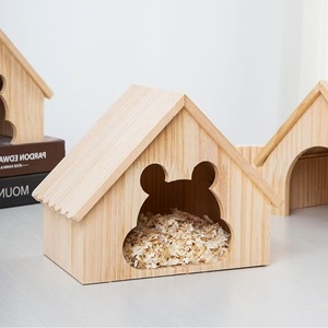 Casa de madera maciza para hámster, nido oculto con forma de animal, 20,5x13,5x18 cm, para mascotas pequeñas - Product Image 1