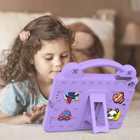 Casing Tablet Gaya Baru untuk iPad Mini 1 2 3 4 5 Penutup Tahan Benturan Kartun Sandaran Lipat Pegangan Busa EVA Ramah Anak Universal