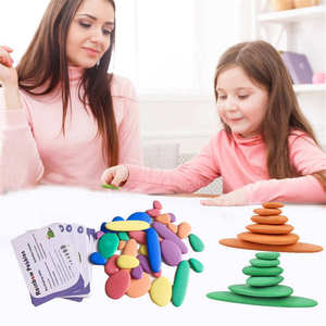 Juego de Bloques de Construcción de Madera con Piedras de Arcoíris Apilables para Bebés, Juguete Educativo de Apilamiento para Niños, Novedad 2026 - Product Image 6