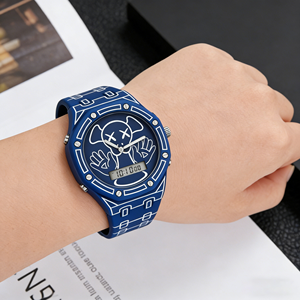 Nuovo Arrivo: <span class=keywords><strong>Orologio</strong></span> <span class=keywords><strong>da</strong></span> <span class=keywords><strong>Polso</strong></span> <span class=keywords><strong>Digitale</strong></span> Quadrato <span class=keywords><strong>da</strong></span> <span class=keywords><strong>Uomo</strong></span> con Doppio Movimento, Cinturino in Silicone alla Moda, Cronografo, Orologi al Quarzo Ecologici - Product Image 5