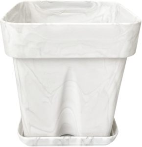 Pot de fleurs en silicone de 5,1 pouces avec plateau, jardinière carrée épaissie, récipient décoratif pour jardinage intérieur et extérieur - Product Image 4