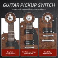 Interrupteur à bascule pour guitare DPDT ON-ON-ON, mini interrupteur à bascule pour guitare, interrupteur à 3 positions, bornes PCB 6 broches avec grande poignée pour guitare
