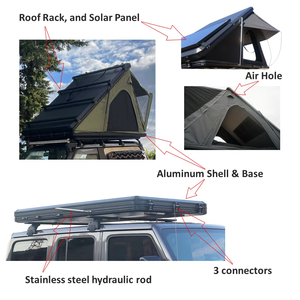 Tente de toit de voiture pour camping en plein air, quatre saisons, aluminium, type à armature droite 4x4, une chambre, <span class=keywords><strong>ouverture</strong></span> automatique rapide, coque rigide - Product Image 6