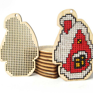 Fashion Cross Stitch Wooden Sewing Pendant Cross Stitch DIY Embroidery Cross Stitch Kit